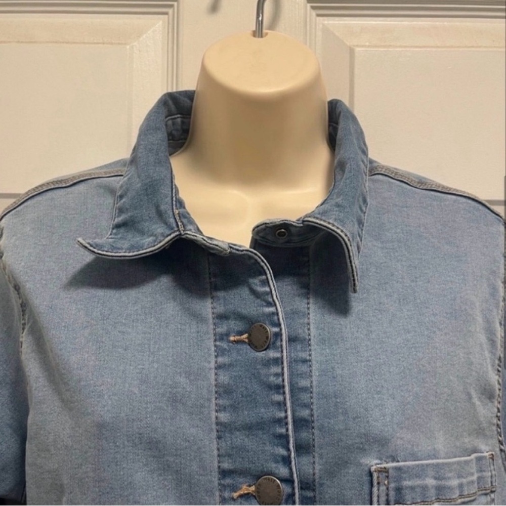 Well Worn Blue Denim Barn Jacket/ Chore Coat Coastal Grandma - Small - EUC - Picture 5 of 13
